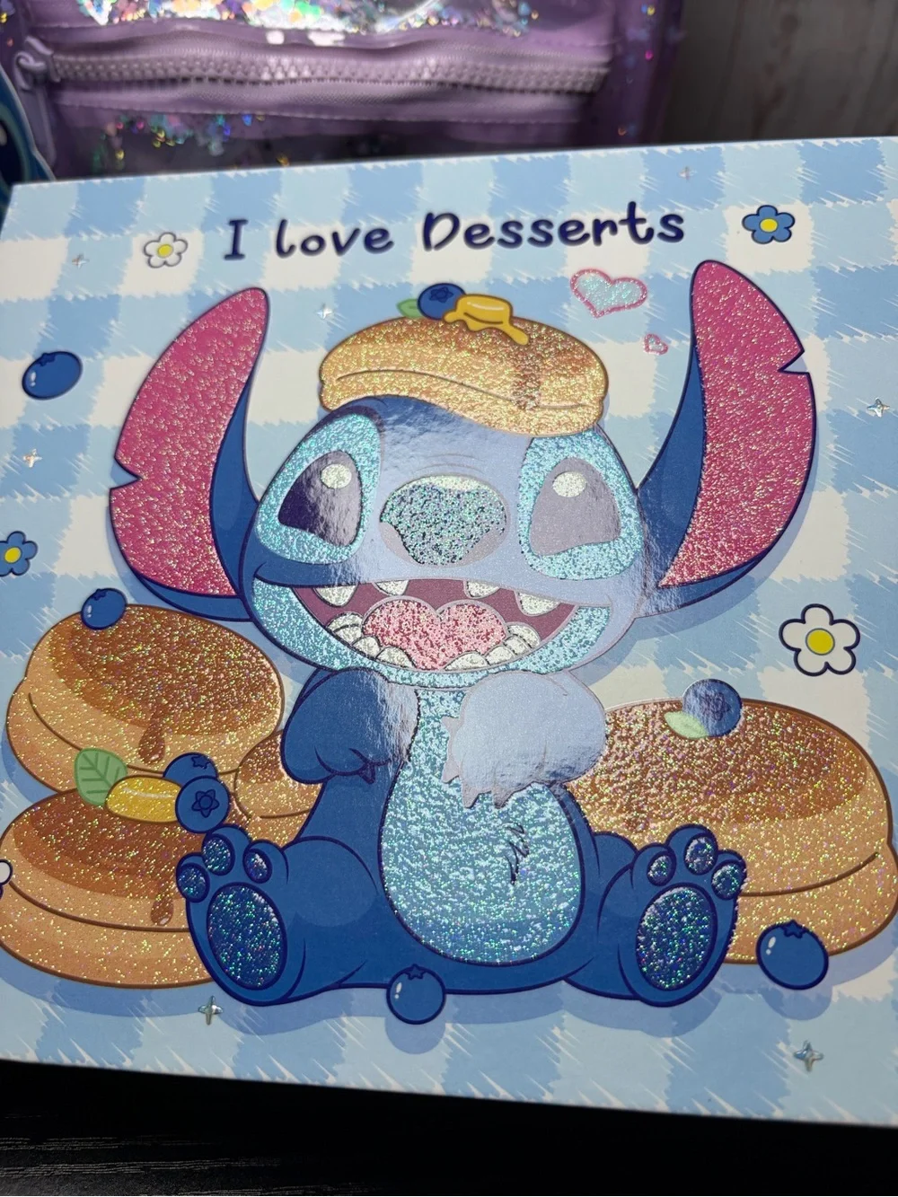 Stitch Purple Glitter Backpack Bundle